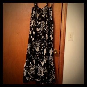 Black and light gray maternity dress